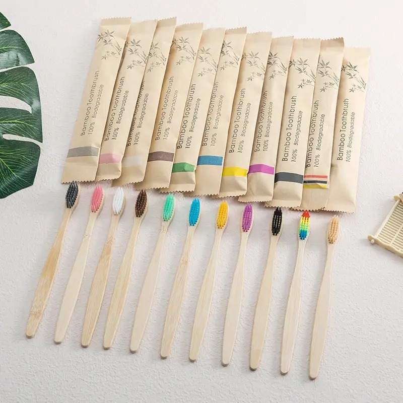 Paquete de 10 cepillos de dien - Bamboo Toothbrush Set reseña y precio