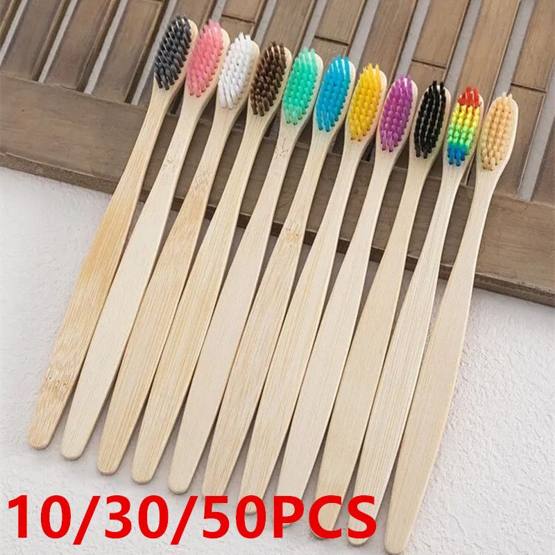 Paquete de 10 cepillos de dien - Bamboo Toothbrush Set reseña y precio