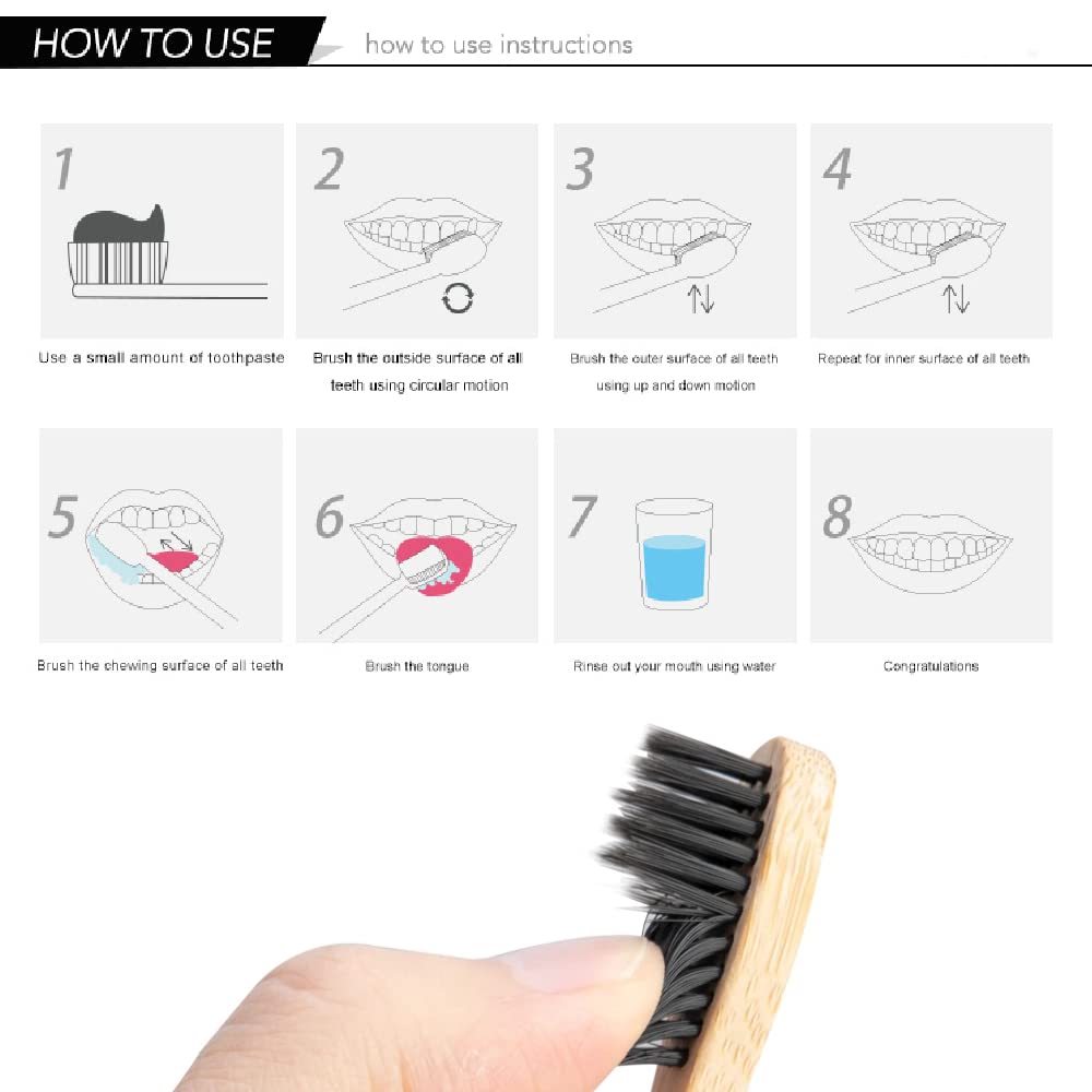 Paquete de 10 cepillos de dien - Bamboo Toothbrush Set reseña y precio