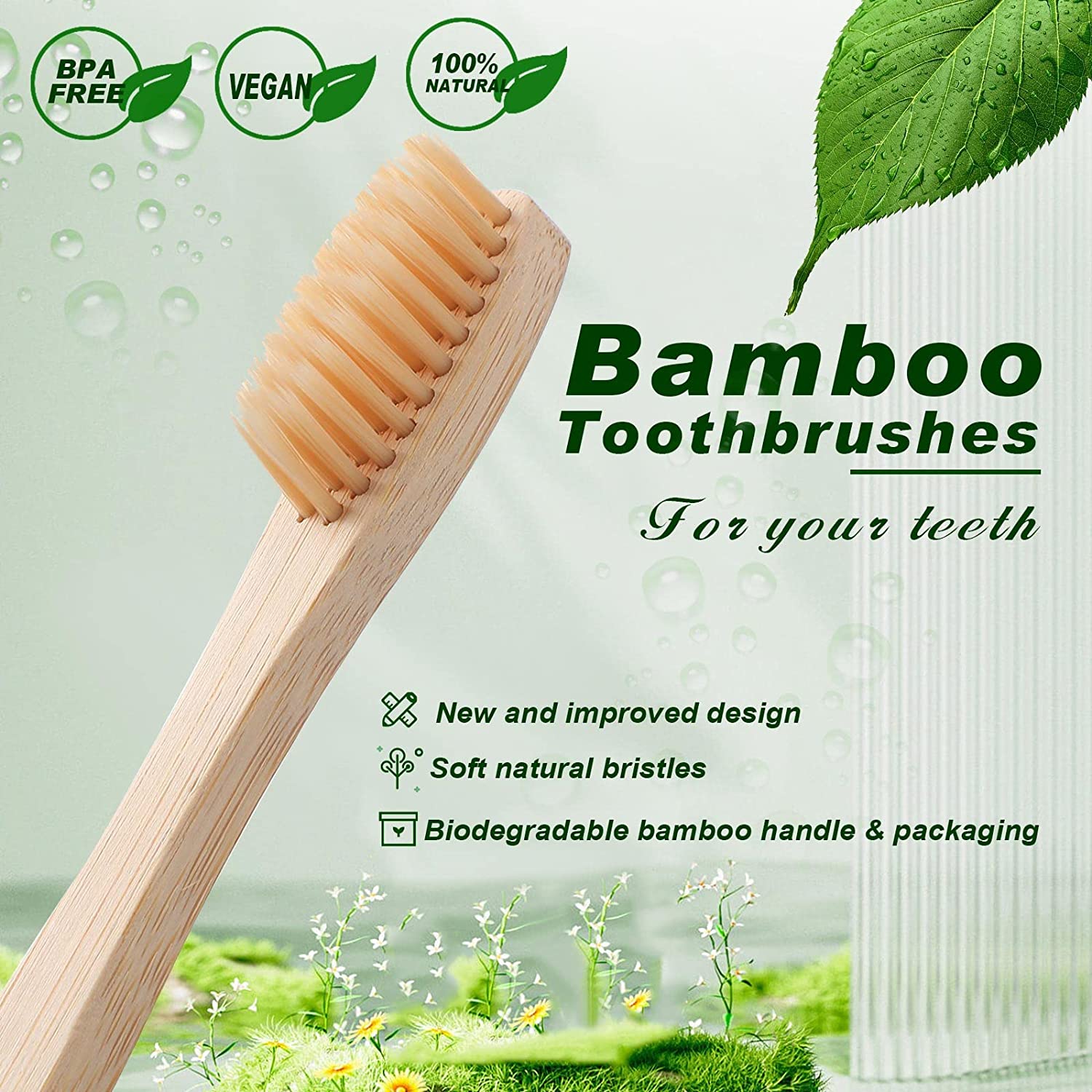 100 Uds. Logotipo personalizad - Bamboo Toothbrush Set reseña y precio