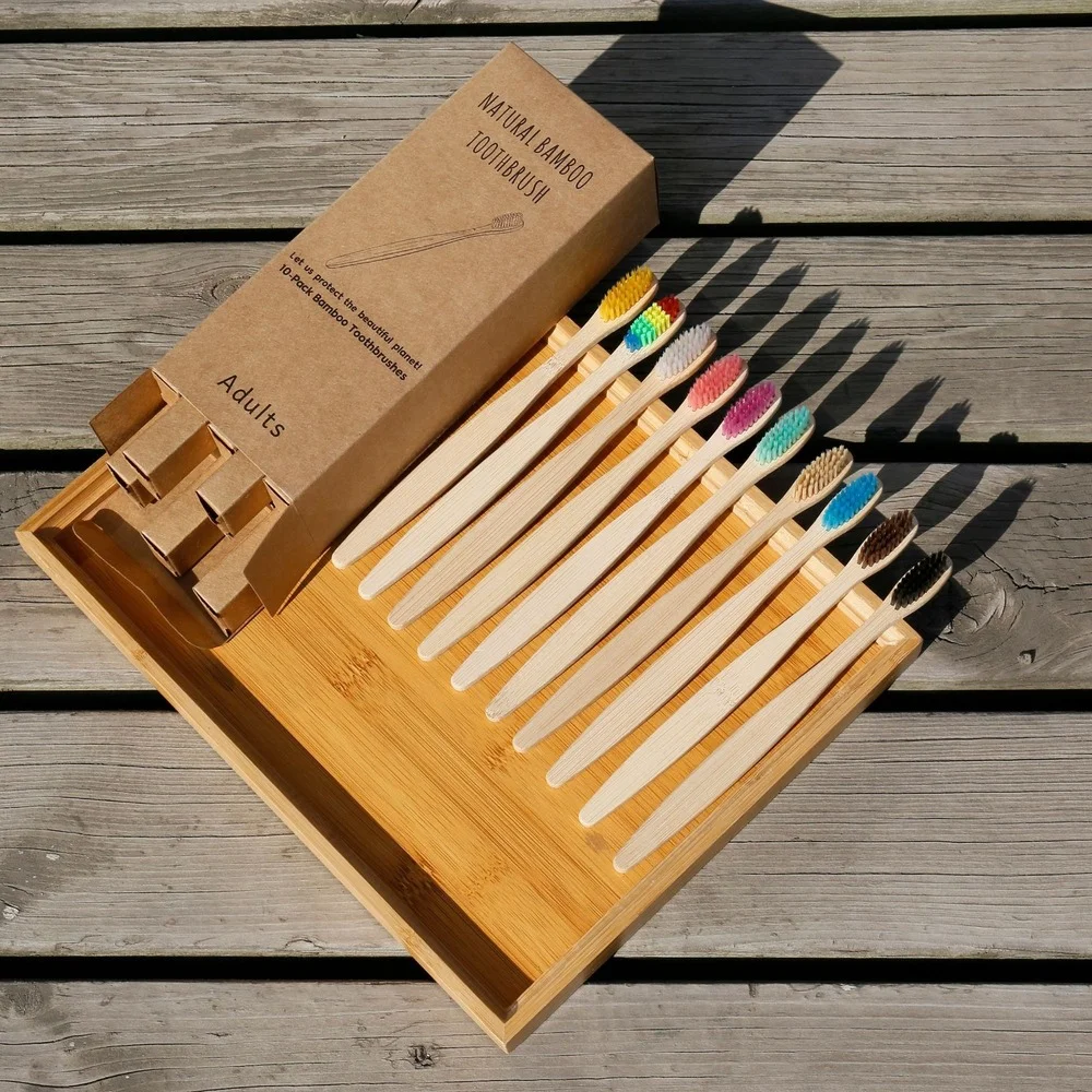 Juego de 10 cepillos de diente - Bamboo Toothbrush Set reseña y precio