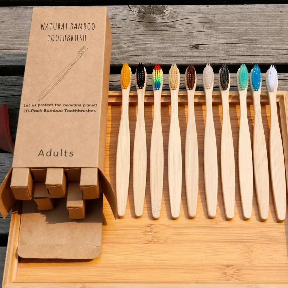 Juego de 10 cepillos de diente - Bamboo Toothbrush Set reseña y precio