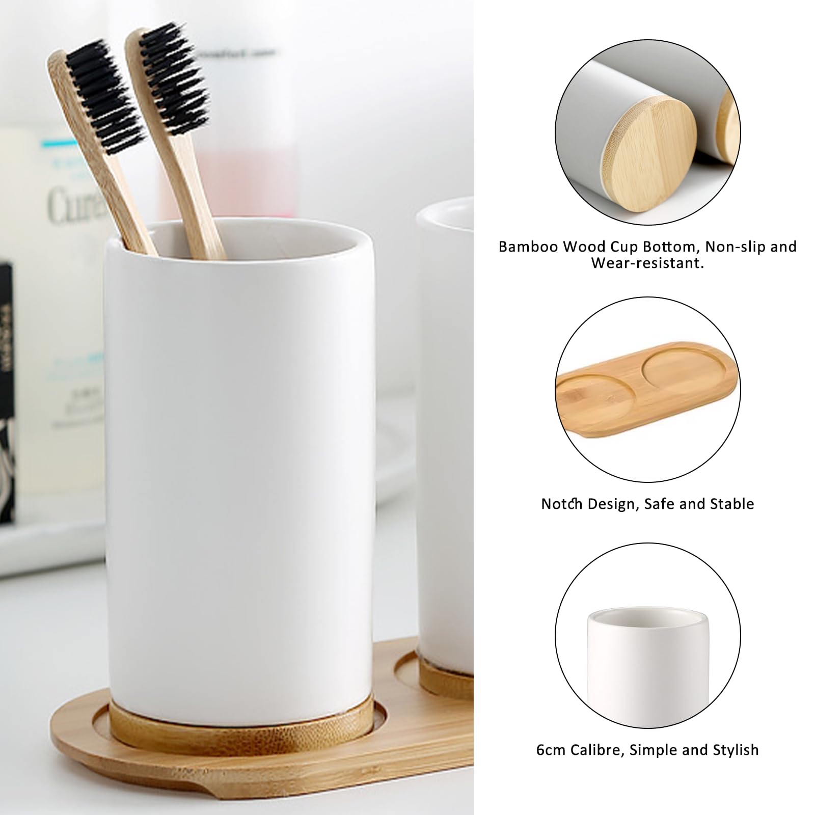 Juego de baño de cerámica, dis - Bamboo Toothbrush Set reseña y precio