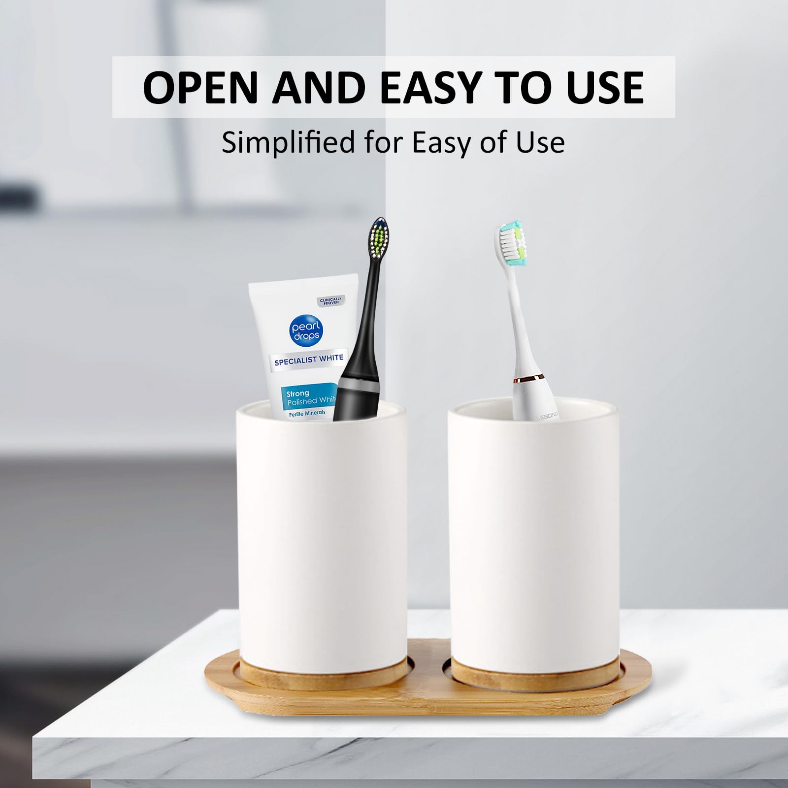 Juego de baño de cerámica, dis - Bamboo Toothbrush Set reseña y precio