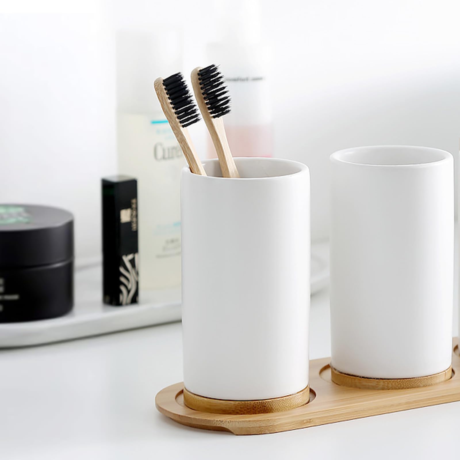 Juego de baño de cerámica, dis - Bamboo Toothbrush Set reseña y precio